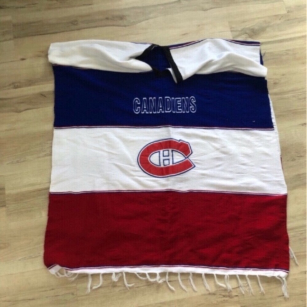 Canadiens Red White Blue Poncho